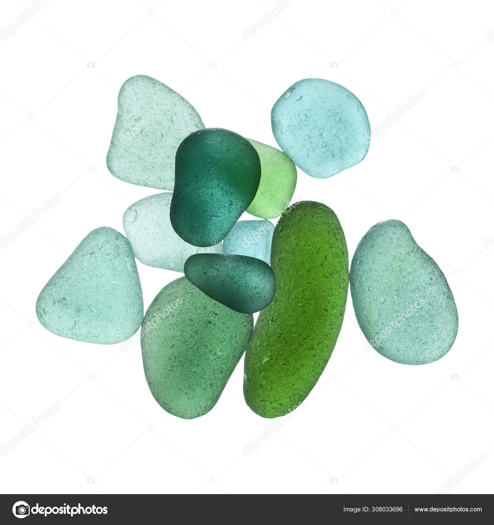 Seaglass pieces isolated Stock Photo by ©Tamara_k 308033696